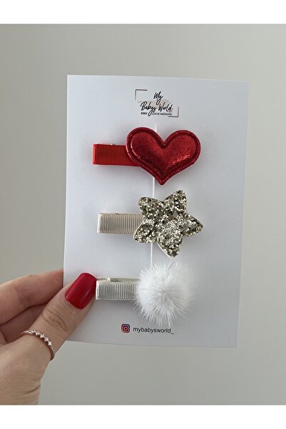 my baby’s world bebek çocuk mağzası Yılbaşı model klips toka seti