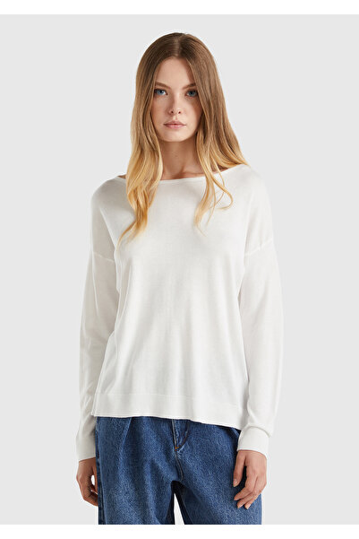 United Colors of Benetton Γυναικείο πουλόβερ με λεπτομέρεια από βαμβακερό για...