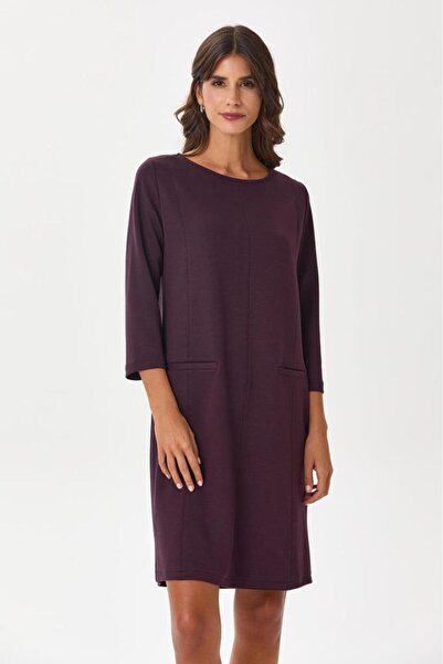 İKİLER Yuvarlak Yaka Süs Cepli Elbise 245-2503