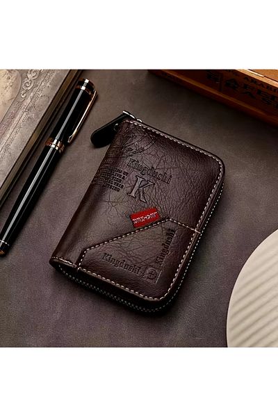 Weixier Leather Accordion Men's and Women's Wallet - Men's Card Holder - Brown Wallet