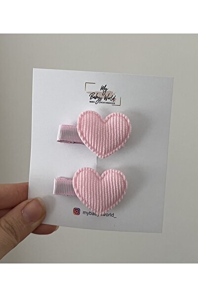 my baby’s world bebek çocuk mağzası 2 li Kalp modeli çocuk-bebek klips toka seti