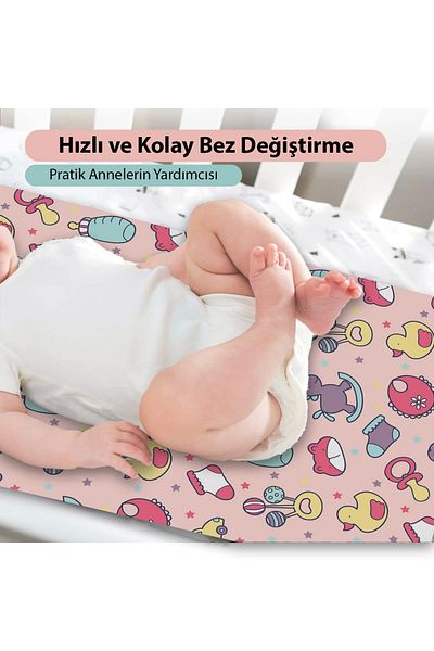 MatGo 35X65Cm 2 Pieces Baby Care Pad Cover - Trolley, Liquid Proof and Washable