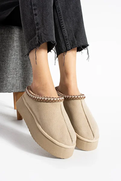 SEZ AYAKKABI Thick Sole Fur Slippers