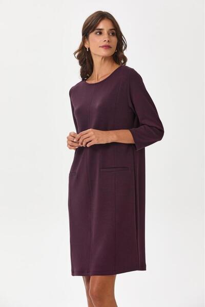 İKİLER Yuvarlak Yaka Süs Cepli Elbise 245-2503