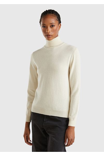 United Colors of Benetton Pulover Benetton Merino cu guler în picioare