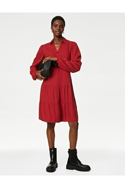 Marks & Spencer Regular Fit Uzun Kollu Mini Elbise