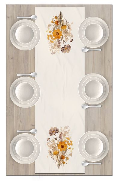 Bertille Home Flower Series 140x40 Cm Digital Printed Runner