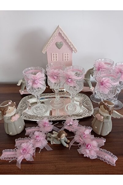 Helvacıoğlu Çikolata Lohusa Şerbet Kadehi Bardağı Dekoru Süsü, 6 Adet