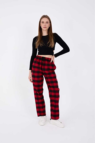 Erdil Giyim Kadın Büyük Kareli Pantolon