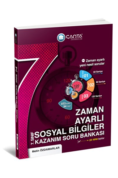 Çanta Yayınları 2024 - 2025 Müfredat Yeni Nesil  7.Sınıf Çanta Sosyal Bilgiler Zaman Ayarlı Kazanım Soru Bankası