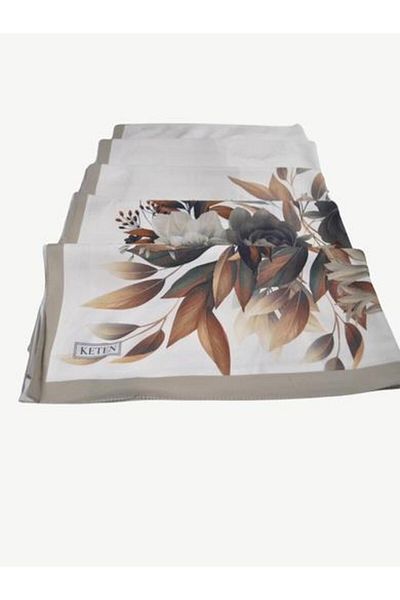PİRAMİT Chain Square Twill Floral Patterned Shawl