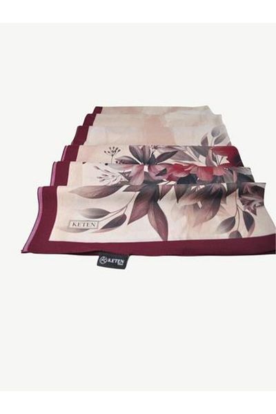 PİRAMİT Chain Square Twill Floral Patterned Shawl