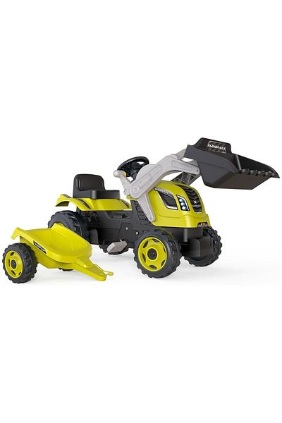 Smoby Smoby Farmer Max pedal tractor and trailer green with black