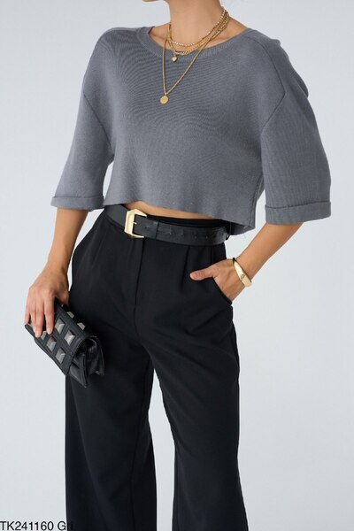 Aten سترة منسوجة باللون الرمادي