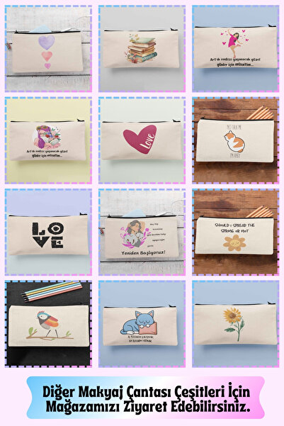 qoeuyl boutique Косметичка з принтом «Оберіг від лихого ока» з пеналтом для ручок