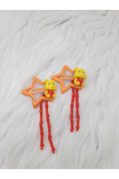 HAPPY HANDMADE 2 Litoka Set of 2 Hair Beads and Hair Earrings - Gift Clasp