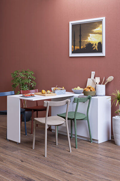 moka park avm İki Kapaklı İki Raflı SürgülüPpratik Çok Amaçlı Mutfak Masası