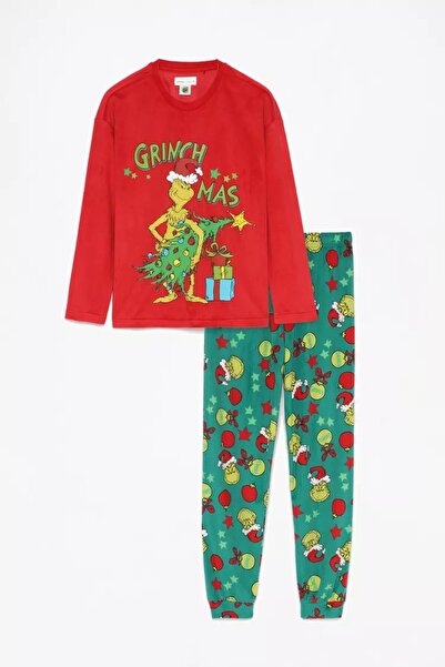LEFTIES Femeie | Pijama din catifea Grinch TM DSE