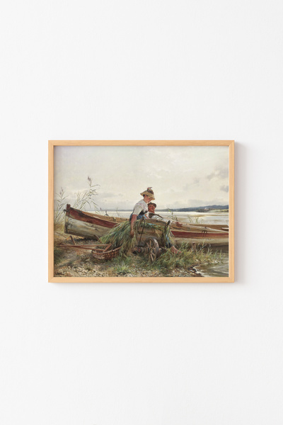Pleasant Conversation - Carl Raup - Wooden Patterned Frame