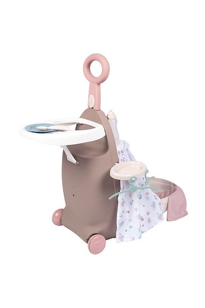 Smoby Valiza multifunctionala pentru papusi Smoby Baby Nurse 3 in 1 maro