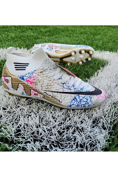 boybeyi Ym Shopping Laliga New Season White Gold Cleats Turf Football Shoes
