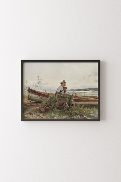 Pleasant Conversation - Carl Raup - Wooden Patterned Frame