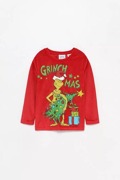LEFTİES Child |   The Grinch Tm Dse Velvet Pajamas