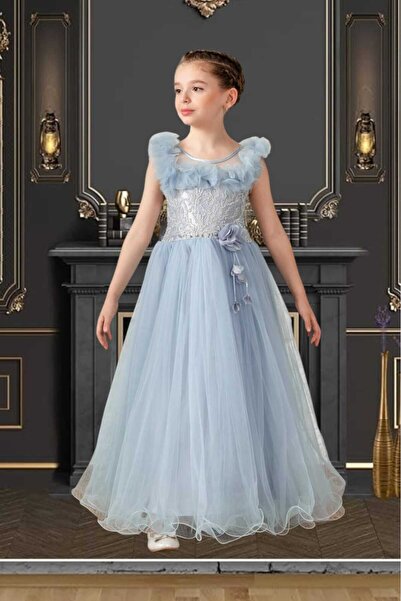 bambito Geniş Kesimli Ve Kısa Kollu Partiler I?çin Mükemmel Şık Bir Kız Çocuk Elbisesi 5 - 12 Arası