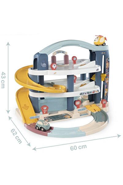 Smoby Pista de masini Smoby Big Garage cu masinuta si elicopter