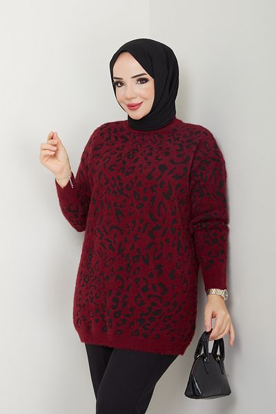 Pamuk Butik Tunica de tricotaje de damă cu barbă leopard