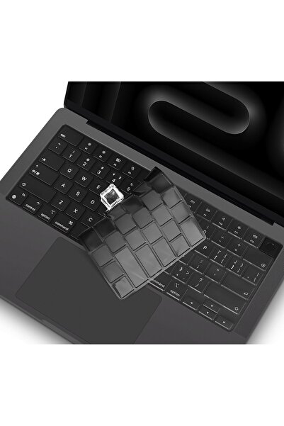 Nezih Case Macbook Pro 14 Inç M4 A3401 A3112 A3185 Uyumlu Silikon Ped Yıkanabilir Türkçe Q Klavye Koruyucu