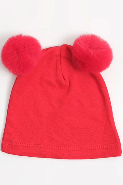 LOGO AKSESUAR Pomegranate Pompom Cotton Baby Girl Beret