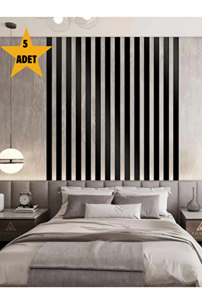 ARBECHA İskandinav Tarzı Siyah Duvar Çıtası - 5 Adet 50x5cm Bohem Ev Dekorasy...