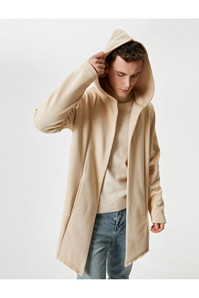 Koton Kapşonlu Hırka Cepli Dikiş Detaylı