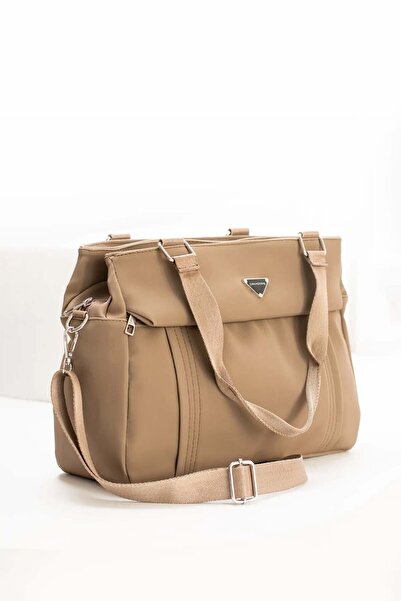 GP GUES POLO Kadın Bej 6 Bölmeli Çapraz Omuz Askılı Gündelik Çanta & El Çantası