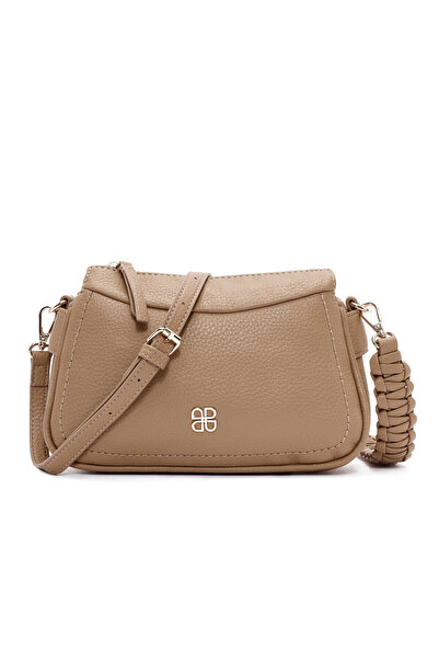 Derimod Γυναικεία τσάντα χιαστί με μακρύ λουράκι σε μπεζ χρώμα 24WBD2513FT