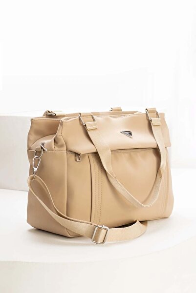 Just Polo EU Women's Cream 6 Compartment Cross Shoulder Strap Casual Bag & Ha...