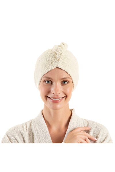 English Home %100 Türk Pamuğu Saç Turban Havlusu, Düğmeli Turban Havlusu