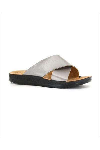 Home Daily Slippers Gray Color Cross Strap