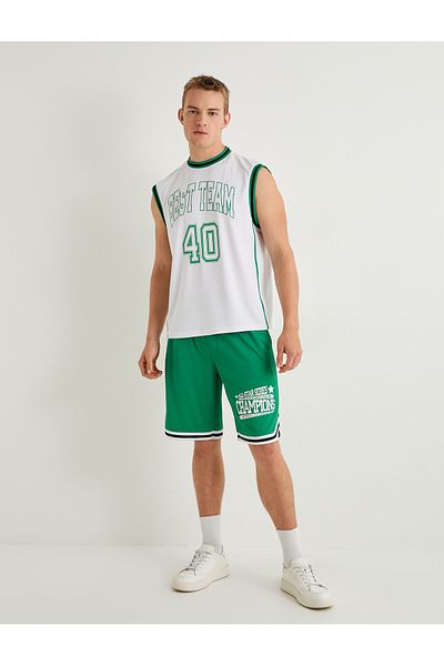 Koton Basketball-Slogan-bedruckte Shorts mit elastischem Bund