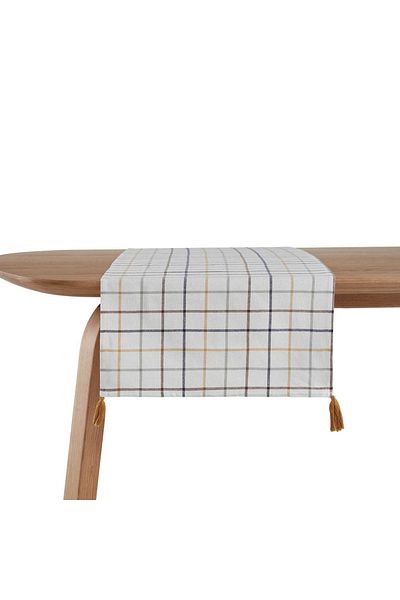 Myhome Country Läufer, Tischläufer für Esstisch, Tischzubehör, Leinen, Baumwolle, Polyester, Lo