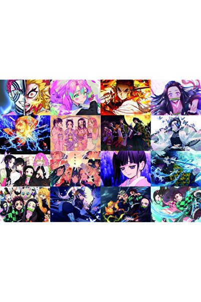 nihonwosekai Demon Slayer İblis Keser Anime Poster Seti 16 ADET A6 Boy 10x15 cm