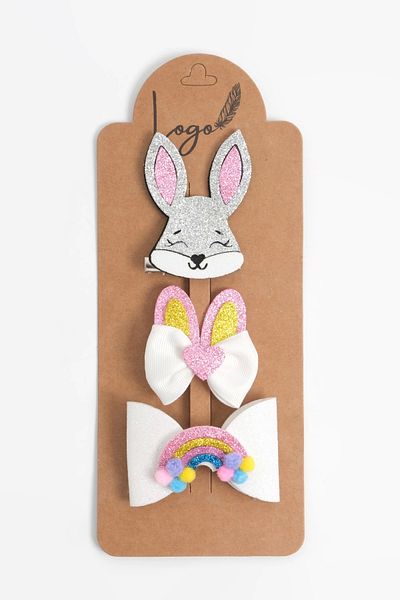LOGO AKSESUAR Set cu funde Eva Rabbit - Set de 3 cu catarame pentru guler