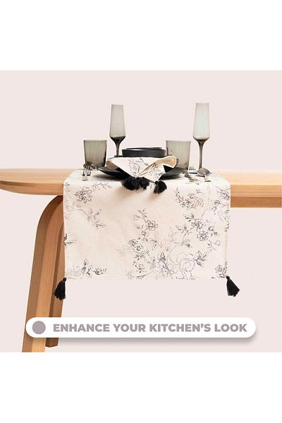 Myhome Country Koşucu, Yemek masası için Masa Koşucusu, Masa Aksesuarları, Keten, Pamuk, Polyester, Lo