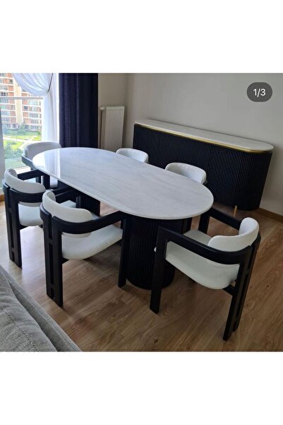 Home Beyaz Mermer Yemek Masası