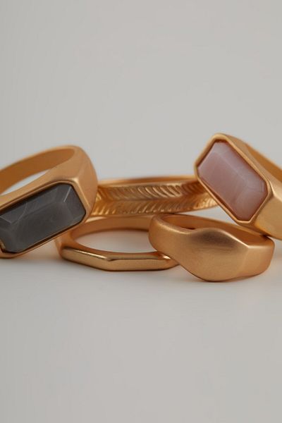 DeFacto Women's 5-Piece Gold Ring E1308Axns