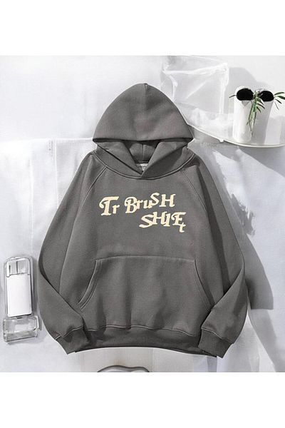 Touz Moda Φούτερ Star Bush Anthracite με κουκούλα