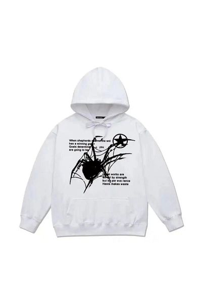 Gofeel Φούτερ με κουκούλα με κουκούλα Spider Web Oversize Unisex