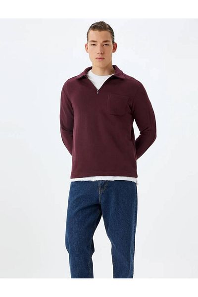 Koton Φούτερ Polo Neck Cotton Blended - Μακρυμάνικο και Λεπτομέρεια Τσέπης