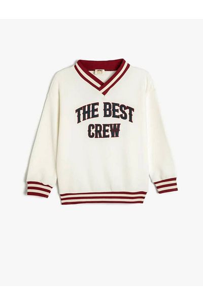 Koton Boy's Ecru Sweatshirt - 5Wkb10400Tk